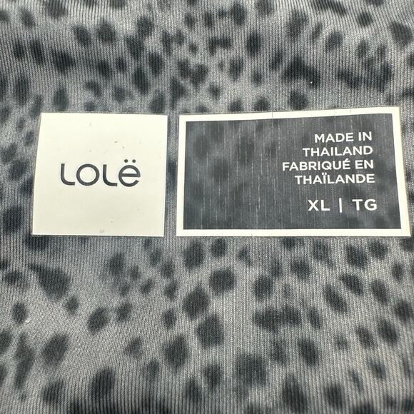 Lole Leggings Size XL Gray Black Cheetah Print Compression Athleisure Active Gym - Picture 4 of 5